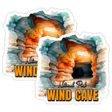 Wind Cave National Park South Dakota Sticker 4 Inch 2-Pack - Waterproof Vinyl Decal for Laptop Water Bottle Car Tumbler - Durable Aesthetic Long-Lasting Stickers for Adults ID45039 1