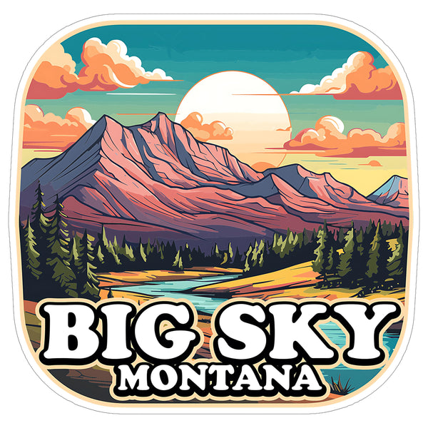 Big Sky Montana Sticker 4 Inch Travel Souvenir City Destination - Waterproof Vinyl Decal for Laptop Water Bottle Car Tumbler - Durable Aesthetic Long-Lasting Stickers for Adults ID44990