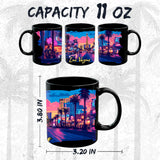 Las Vegas Nevada Coffee Mug 11oz — Black Ceramic Sin City Vegas Lights Mug 2
