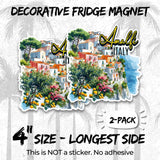 Amalfi Coast Italy Magnet 4 Inch 2-Pack Cliffs Villages – Strong Vinyl Decorative Travel Magnets for Fridge Locker Kitchen Office – Cute Fun Aesthetic Cool Durable & Long-Lasting Souvenir ID44999 2