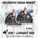 Romania Magnet 4 Inch 2-Pack Carpathian Transylvania – Strong Vinyl Decorative Travel Magnets for Fridge Locker Kitchen Office – Cute Fun Aesthetic Cool Durable & Long-Lasting Souvenir ID44999 2