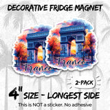 France Magnet 4 Inch 2-Pack Hexagon – Strong Vinyl Decorative Travel Magnets for Fridge Locker Kitchen Office – Cute Fun Aesthetic Cool Durable & Long-Lasting Souvenir ID44999 2