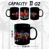 San Diego California Mug 11oz — Black Ceramic Sunny SoCal Beaches Coffee Mug 2