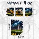 Eat Sleep Soccer Mug 11oz — White Ceramic Coffee Mug 2