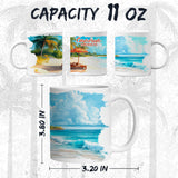 Cancun Mexico Coffee Mug 11oz — White Ceramic Caribbean Resort Coast Mug 2