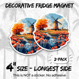 Netherlands Magnet 4 Inch 2-Pack Holland – Strong Vinyl Decorative Travel Magnets for Fridge Locker Kitchen Office – Cute Fun Aesthetic Cool Durable & Long-Lasting Souvenir ID44999 2