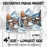 Zermatt Switzerland Magnet 4 Inch 2-Pack Matterhorn – Strong Vinyl Decorative Travel Magnets for Fridge Locker Kitchen Office – Cute Fun Aesthetic Cool Durable & Long-Lasting Souvenir ID44999 2