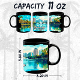 Orlando Florida Coffee Mug 11oz — Black Ceramic Theme Park Capital FL Mug 2