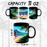 Hawaii State Mug 11oz — Black Ceramic Aloha Spirit Islands Coffee Mug 2