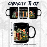 Just One More Chapter Mug 11oz — Black Ceramic Bookworm Coffee Mug 2