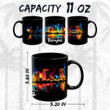 Tampa Florida Coffee Mug 11oz — Black Ceramic Gulf Coast FL Beaches Mug 2