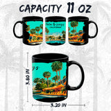 Palm Springs California Mug 11oz — Black Ceramic Desert Cali Vibes Coffee Mug 2