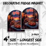 Spain Magnet 4 Inch 2-Pack Country Europe – Strong Vinyl Decorative Travel Magnets for Fridge Locker Kitchen Office – Cute Fun Aesthetic Cool Durable & Long-Lasting Souvenir ID44999 2