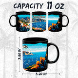 Catalina Island California Mug 11oz — Black Ceramic Cali Ocean Escape Coffee Mug 2