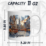 Belgium Coffee Mug 11oz — White Ceramic European Heritage Mug 2