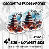Kathmandu Nepal Magnet 4 Inch 2-Pack Himalayas Stupa – Strong Vinyl Decorative Travel Magnets for Fridge Locker Kitchen Office – Cute Fun Aesthetic Cool Durable & Long-Lasting Souvenir ID44999 2
