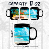 Cancun Mexico Coffee Mug 11oz — Black Ceramic Beach Caribbean Resort Mug 2