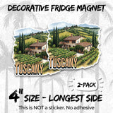 Tuscany Magnet 4 Inch 2-Pack Vineyards Florence – Strong Vinyl Decorative Travel Magnets for Fridge Locker Kitchen Office – Cute Fun Aesthetic Cool Durable & Long-Lasting Souvenir ID44999 2