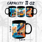 Portugal Coffee Mug 11oz — Black Ceramic Lisbon Algarve Coast Mug 2