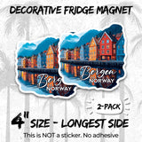 Bergen Norway Magnet 4 Inch 2-Pack Fjord Gateway – Strong Vinyl Decorative Travel Magnets for Fridge Locker Kitchen Office – Cute Fun Aesthetic Cool Durable & Long-Lasting Souvenir ID44999 2