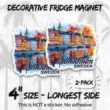 Stockholm Sweden Magnet 4 Inch 2-Pack Venice North – Strong Vinyl Decorative Travel Magnets for Fridge Locker Kitchen Office – Cute Fun Aesthetic Cool Durable & Long-Lasting Souvenir ID44999 2