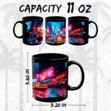 New York City New York Coffee Mug 11oz — Black Ceramic NYC Big Apple Mug 2
