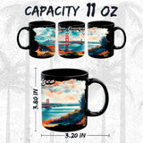 San Francisco Golden Gate Bridge CA Mug 11oz — Black Ceramic Bay Area Skyline Mug 2