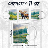 Moose Coffee Mug 11oz — Ceramic Wilderness Wildlife Gift Mug 2