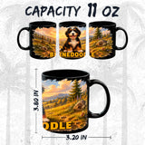 Bernedoodle Mug 11oz — Black Ceramic Coffee Mug 2