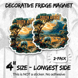 South Africa Magnet 4 Inch 2-Pack Country Africa – Strong Vinyl Decorative Travel Magnets for Fridge Locker Kitchen Office – Cute Fun Aesthetic Cool Durable & Long-Lasting Souvenir ID44999 2