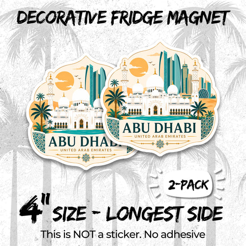 Abu Dhabi United Arab Emirates (UAE) Magnet 2-Pack — 4" Vinyl Fridge Magnet - image 2