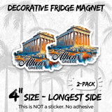 Athens Greece Magnet 4 Inch 2-Pack Cradle Democracy – Strong Vinyl Decorative Travel Magnets for Fridge Locker Kitchen Office – Cute Fun Aesthetic Cool Durable & Long-Lasting Souvenir ID44999 2