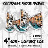 Venice Italy Magnet 4 Inch 2-Pack Floating City – Strong Vinyl Decorative Travel Magnets for Fridge Locker Kitchen Office – Cute Fun Aesthetic Cool Durable & Long-Lasting Souvenir ID44999 2