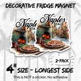 Naples Italy Magnet 4 Inch 2-Pack Pizza Birthplace – Strong Vinyl Decorative Travel Magnets for Fridge Locker Kitchen Office – Cute Fun Aesthetic Cool Durable & Long-Lasting Souvenir ID44999 2