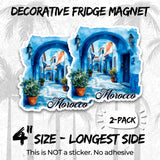 Morocco Magnet 4 Inch 2-Pack Country Africa – Strong Vinyl Decorative Travel Magnets for Fridge Locker Kitchen Office – Cute Fun Aesthetic Cool Durable & Long-Lasting Souvenir ID44999 2