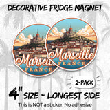 Marseille France Magnet 4 Inch 2-Pack Old Port – Strong Vinyl Decorative Travel Magnets for Fridge Locker Kitchen Office – Cute Fun Aesthetic Cool Durable & Long-Lasting Souvenir ID44999 2