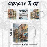 Venice Italy Coffee Mug 11oz — White Ceramic The Floating City Mug 2