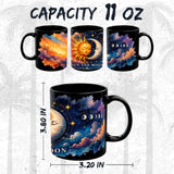 Sun And Moon Mug 11oz — Black Ceramic Coffee Mug 2