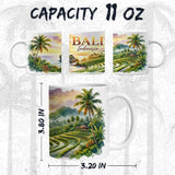 Bali Indonesia Coffee Mug 11oz — White Ceramic Island of the Gods Mug 2