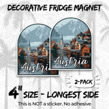 Austria Magnet 4 Inch 2-Pack Alpine Nation – Strong Vinyl Decorative Travel Magnets for Fridge Locker Kitchen Office – Cute Fun Aesthetic Cool Durable & Long-Lasting Souvenir ID44999 2