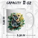 Koala Coffee Mug 11oz — Ceramic Eucalyptus Aussie Bear Gift Mug 2