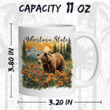 Montana State Coffee Mug 11oz — White Ceramic Treasure State Mug 2