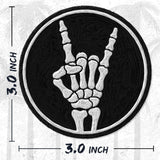 Rock On Skeleton Hand Patch — 3