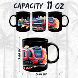 Mind the Gap London Coffee Mug 11oz — Black Ceramic Funny London Underground Mug 2