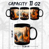 Grizzly Bear Mug 11oz — Black Ceramic Powerful Mountain Animal Coffee Mug 2