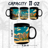 Chicago Illinois Coffee Mug 11oz — Black Ceramic Windy City Skyline Mug 2