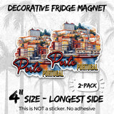 Porto Portugal Magnet 4 Inch 2-Pack Douro River Wine – Strong Vinyl Decorative Travel Magnets for Fridge Locker Kitchen Office – Cute Fun Aesthetic Cool Durable & Long-Lasting Souvenir ID44999 2