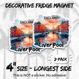 Liverpool England Magnet 4 Inch 2-Pack Mersey City – Strong Vinyl Decorative Travel Magnets for Fridge Locker Kitchen Office – Cute Fun Aesthetic Cool Durable & Long-Lasting Souvenir ID44999 2