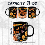 Crazy Chicken Lady Mug 11oz — Black Ceramic Funny Chicken Coffee Mug 2